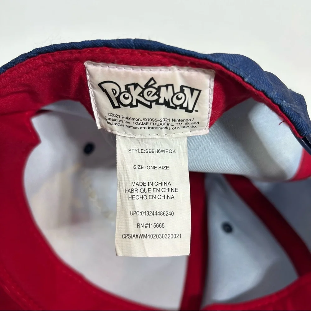 Pokemon‎ Pikachu 025 Blue Yellow White Embroidery Snapback Baseball Hat Youth OS
